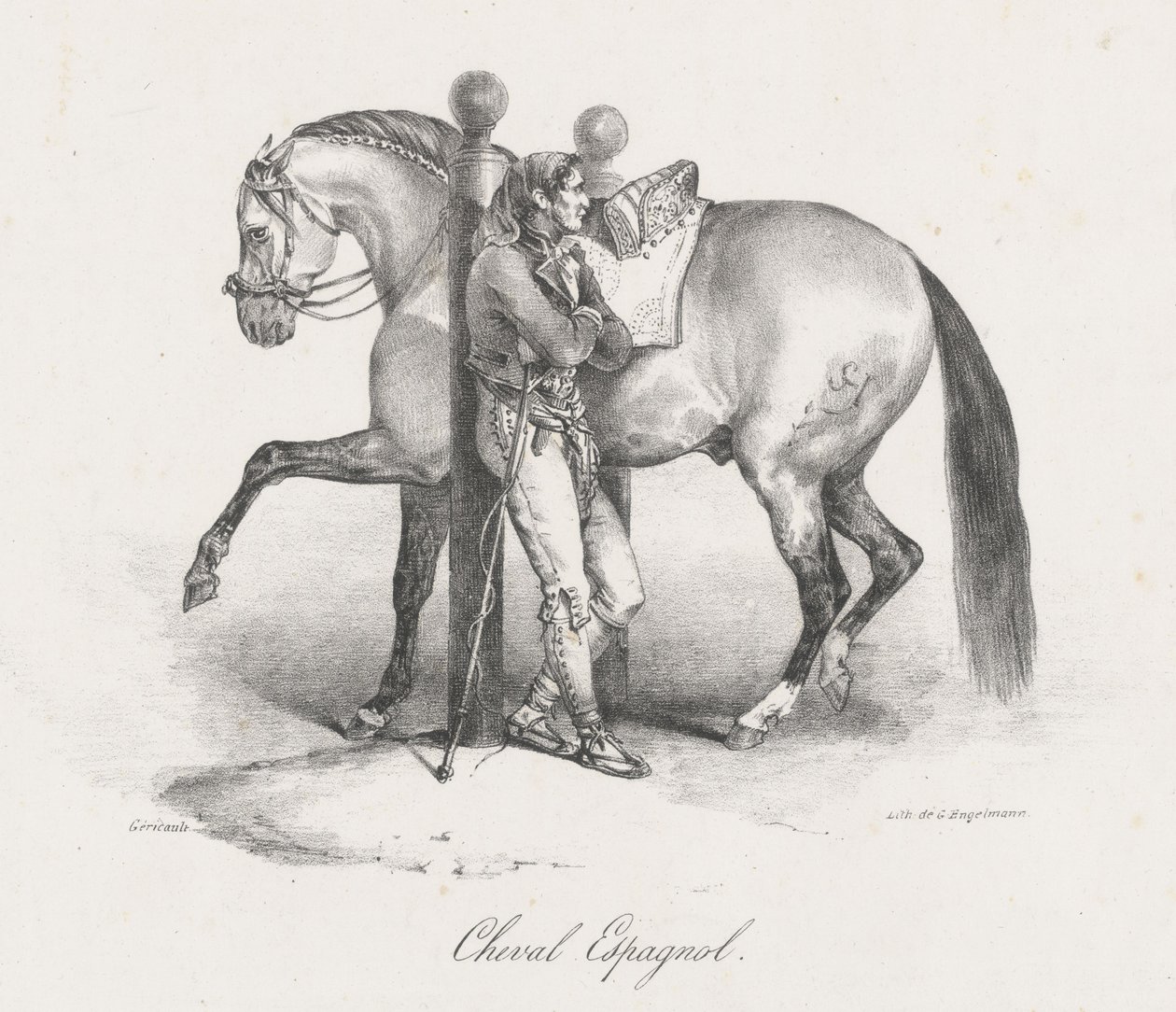 Spaans paard (A Spanish Horse) door Theodore Gericault