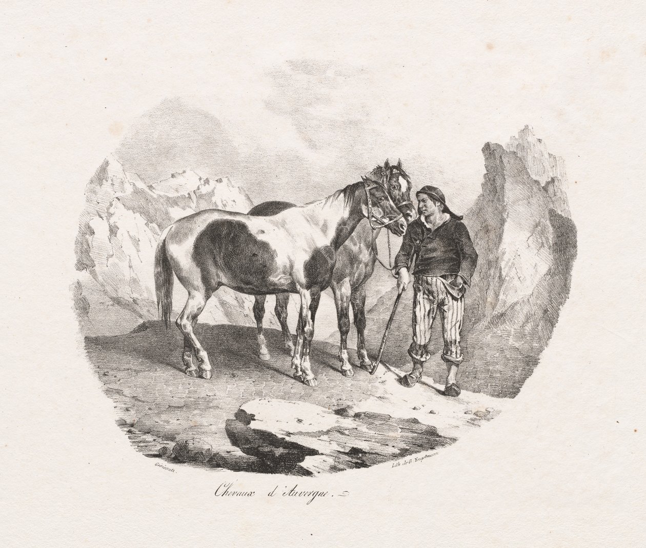 Paarden van Auvergne door Theodore Gericault