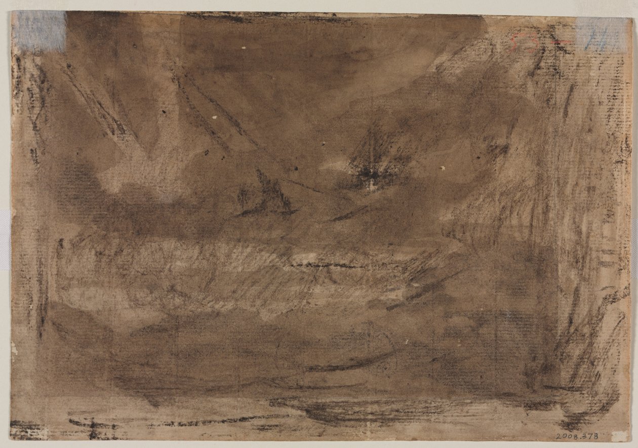 Compositorische studie mogelijk voor Poussins Deluge verso, ca. 1816 door Theodore Gericault