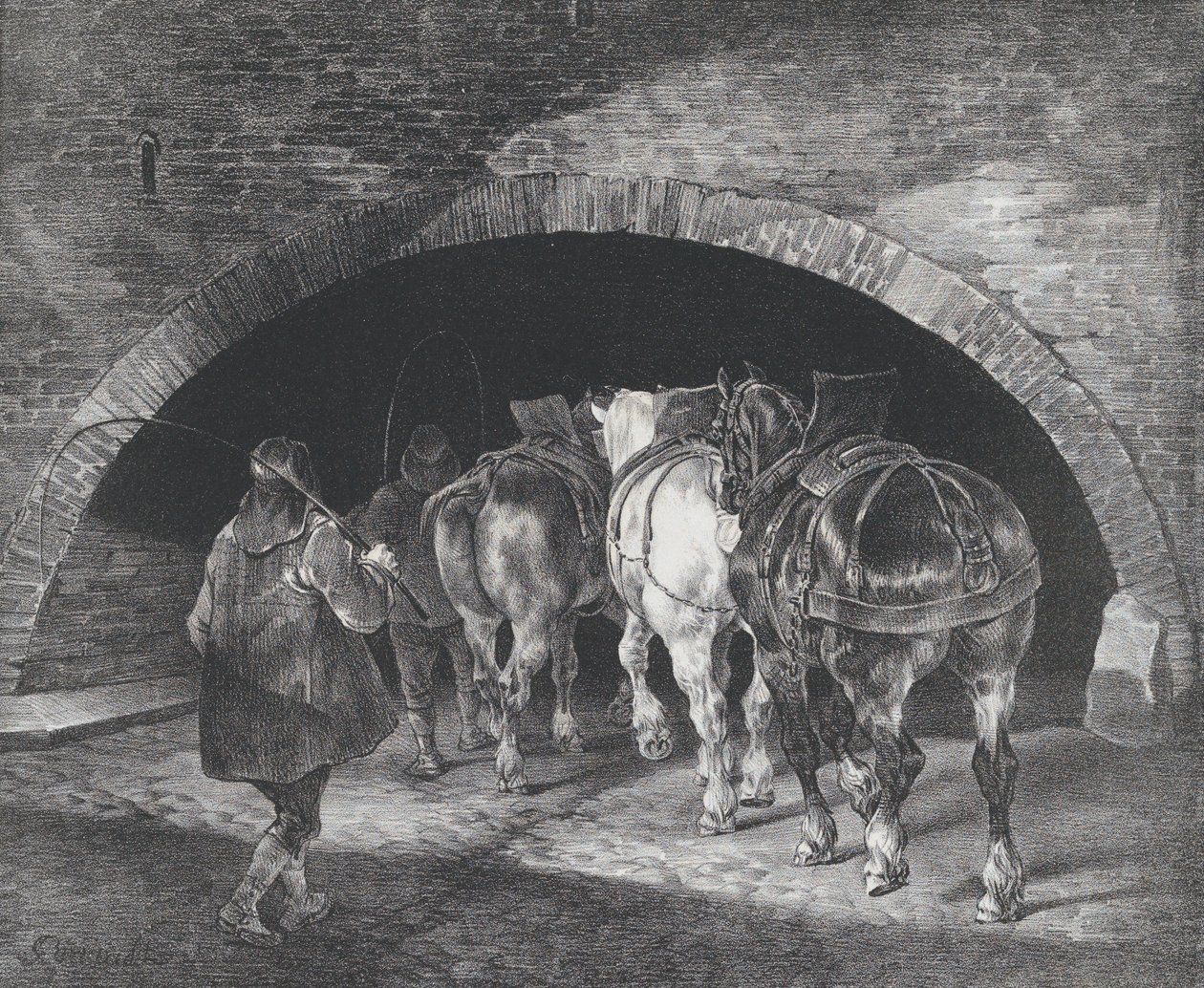 Ingang naar de Adelphi Wharf, 1821 door Theodore Gericault