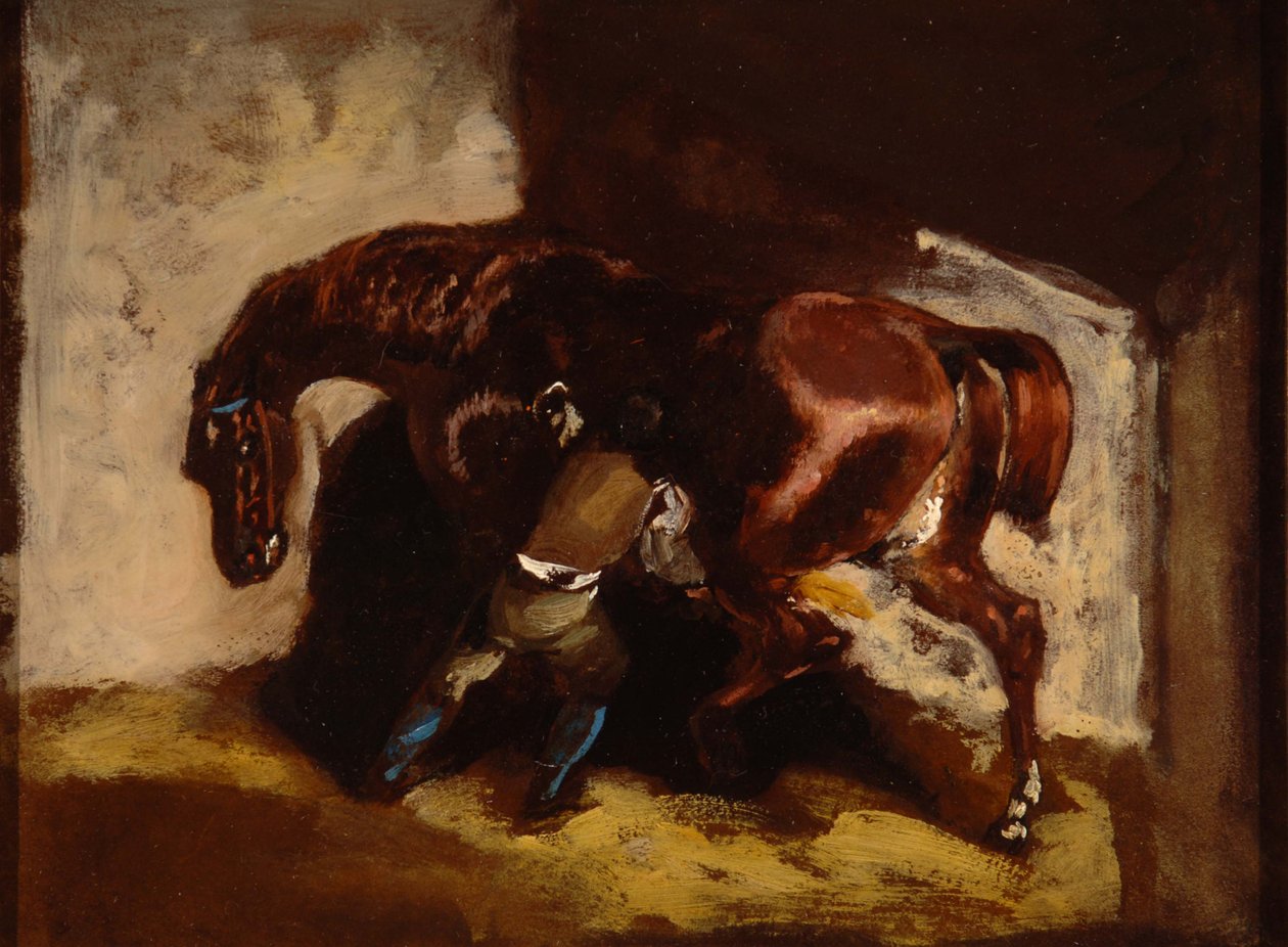 Géricault - Man die een paard verzorgt, 2007.035.128 door Theodore Gericault