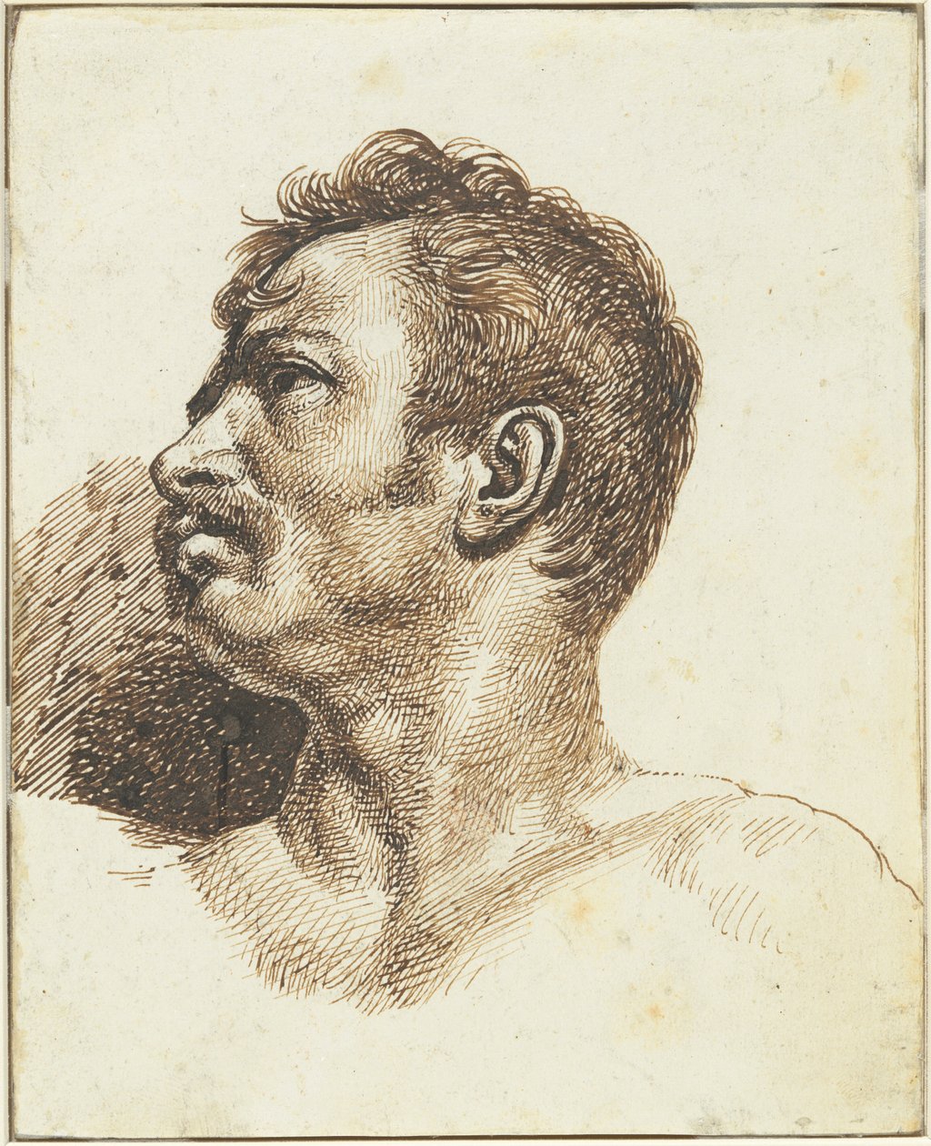 Hoofd van een man [voorkant] door Theodore Gericault