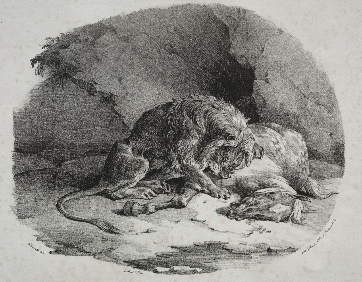 Paard Verslonden door een Leeuw door Theodore Gericault