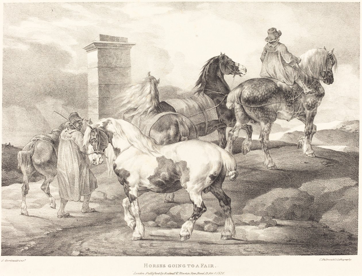 Paarden Gaan naar een Kermis door Theodore Gericault
