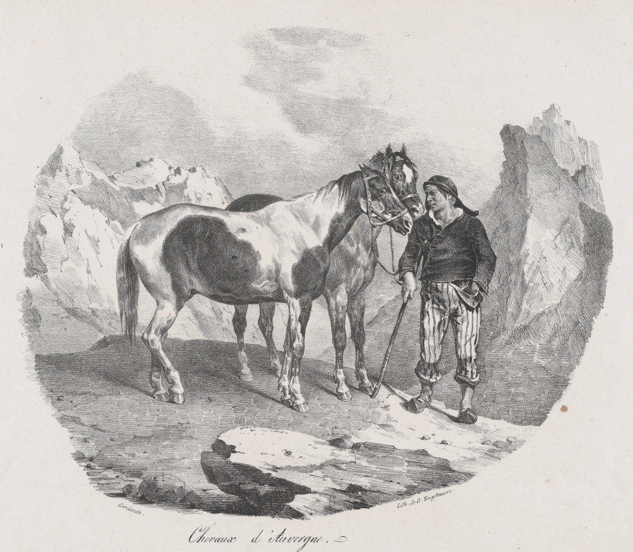 Paarden van Auvergne, 1822 door Theodore Gericault