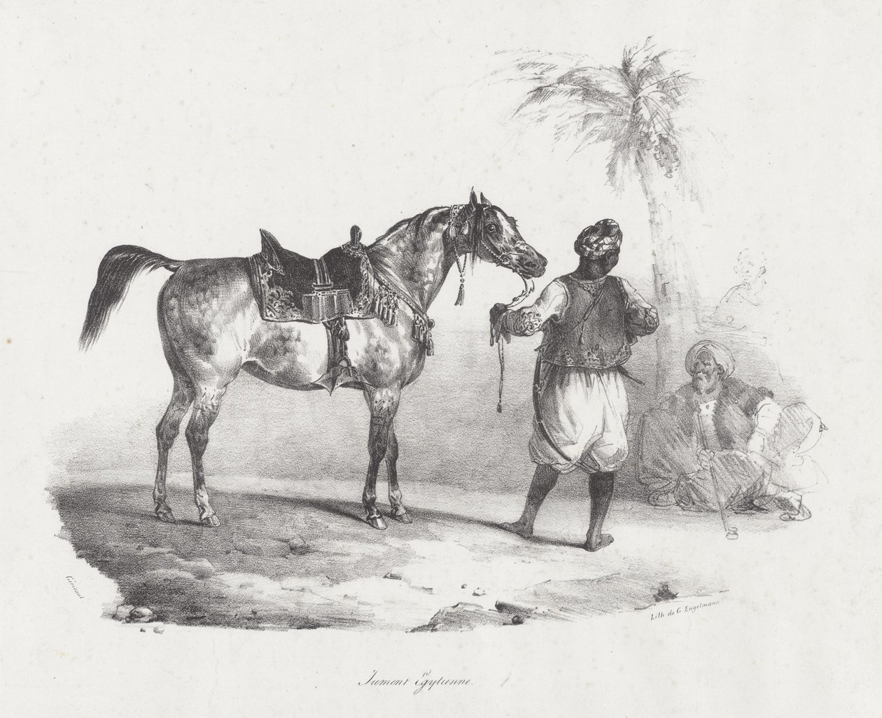 Egyptische merrie (An Egyptian Mare) door Theodore Gericault