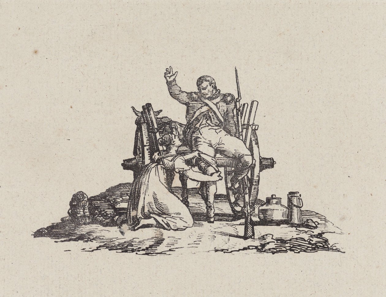 De melkmeid en de veteraan (The Milkmaid and the Veteran) door Theodore Gericault