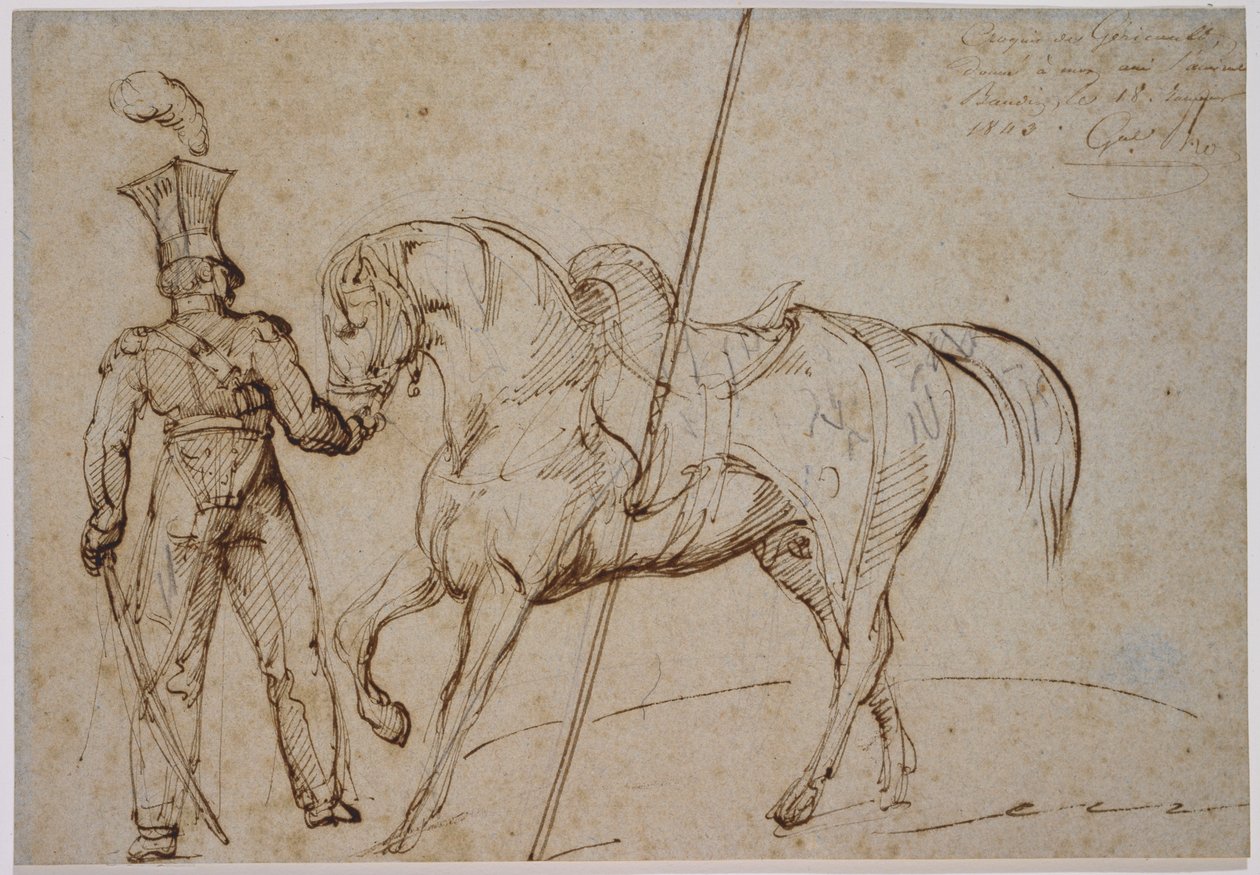 Lancer en paard door Theodore Gericault