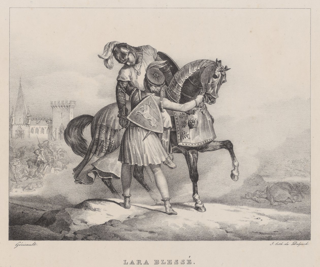 Lara gewond (Lara Wounded) door Theodore Gericault
