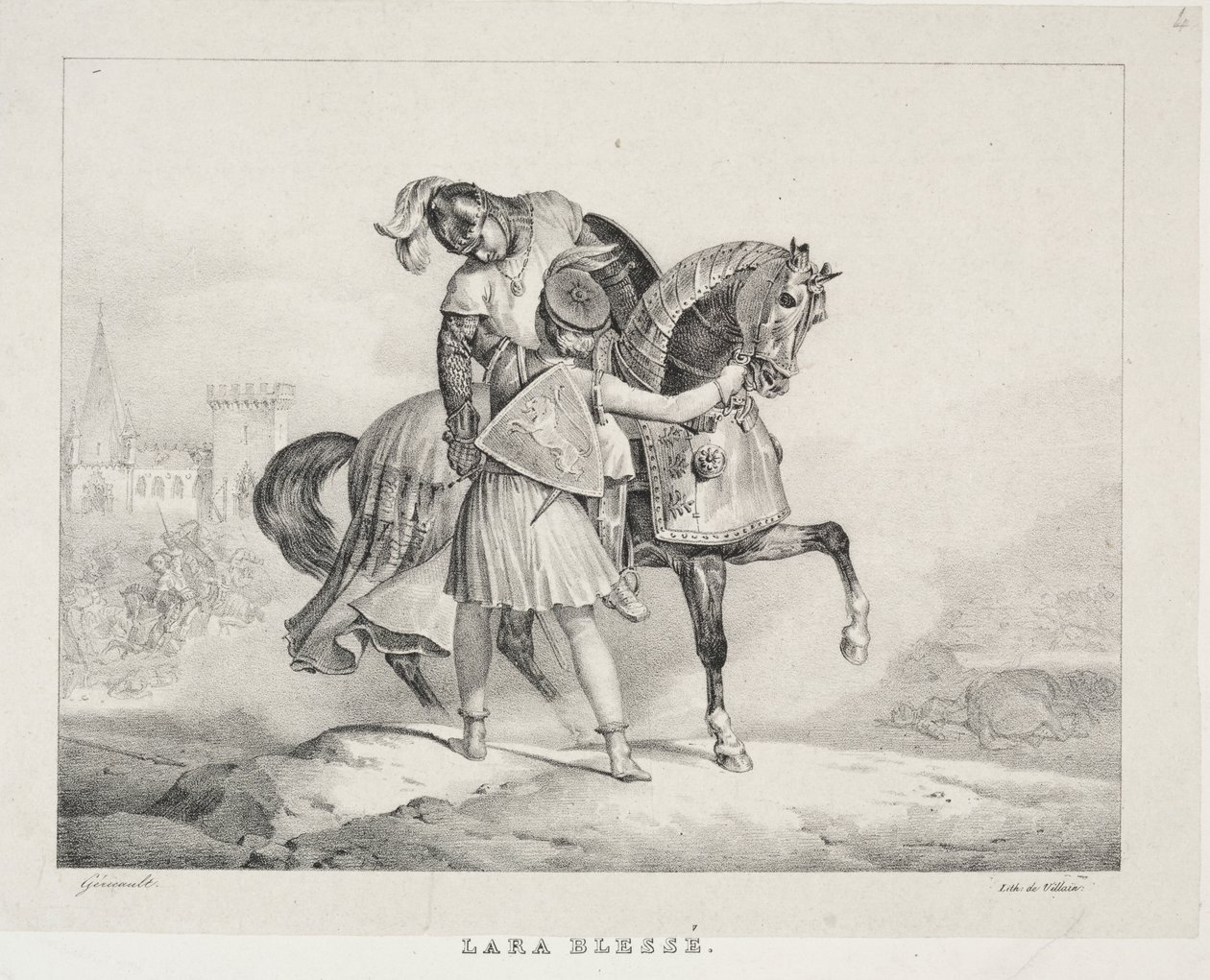 Lara gewond door Theodore Gericault