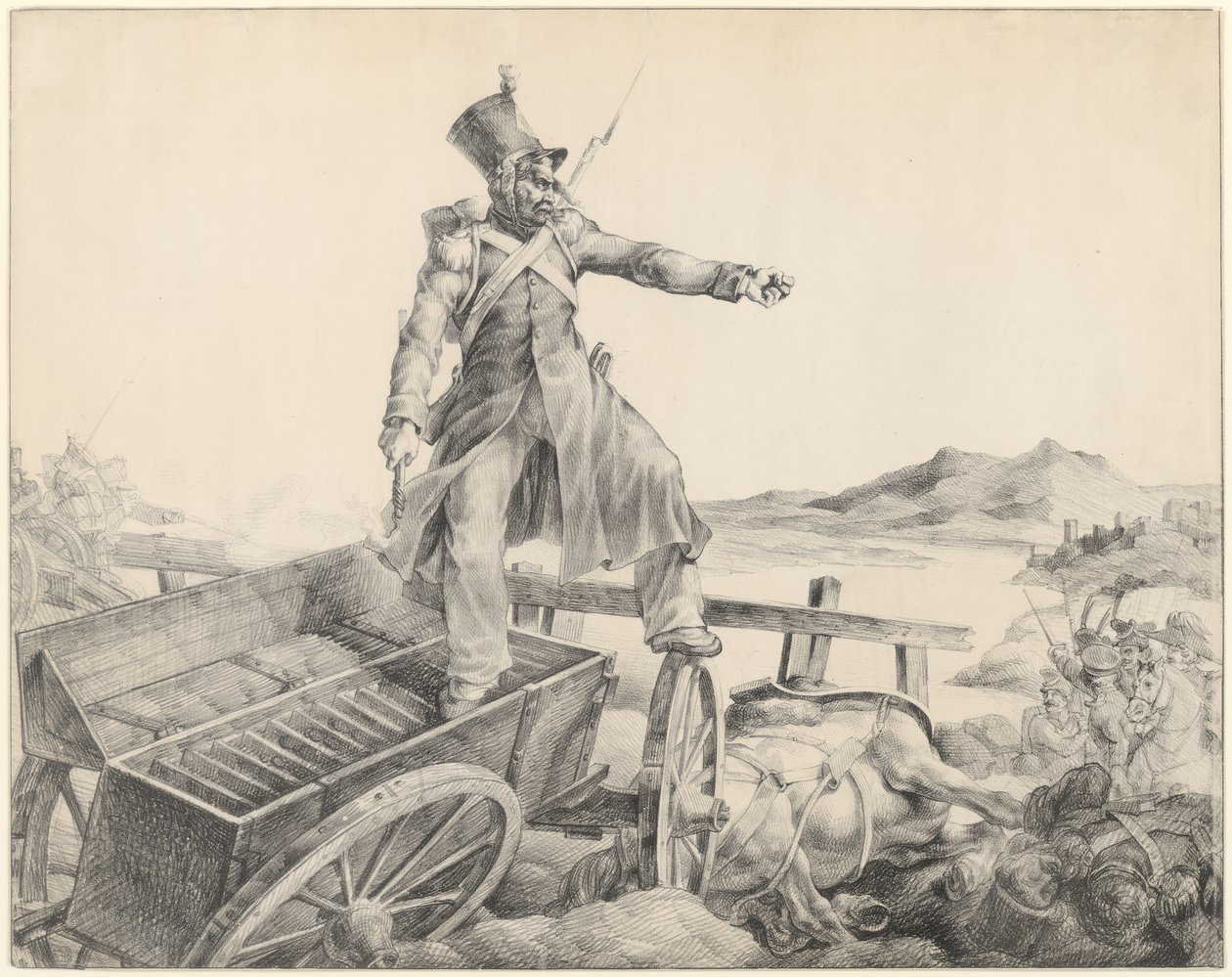 De artillerie-caisson (Artillery Caisson) door Theodore Gericault