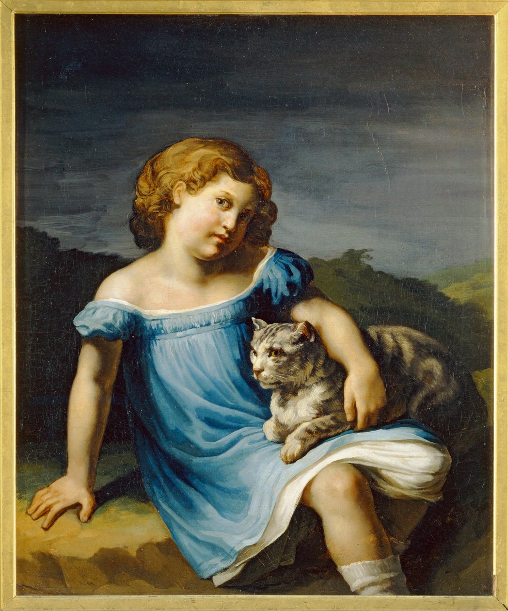 Louise Vernet als kind. Louise Vernet, dochter van Horace Vernet en toekomstige vrouw van de Franse schilder Paul Delaroche ... door Theodore Gericault