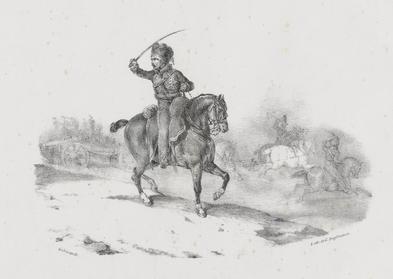 Artillerieofficier die de aanval leidt (An Artillery Officer Commanding the Charge) door Theodore Gericault