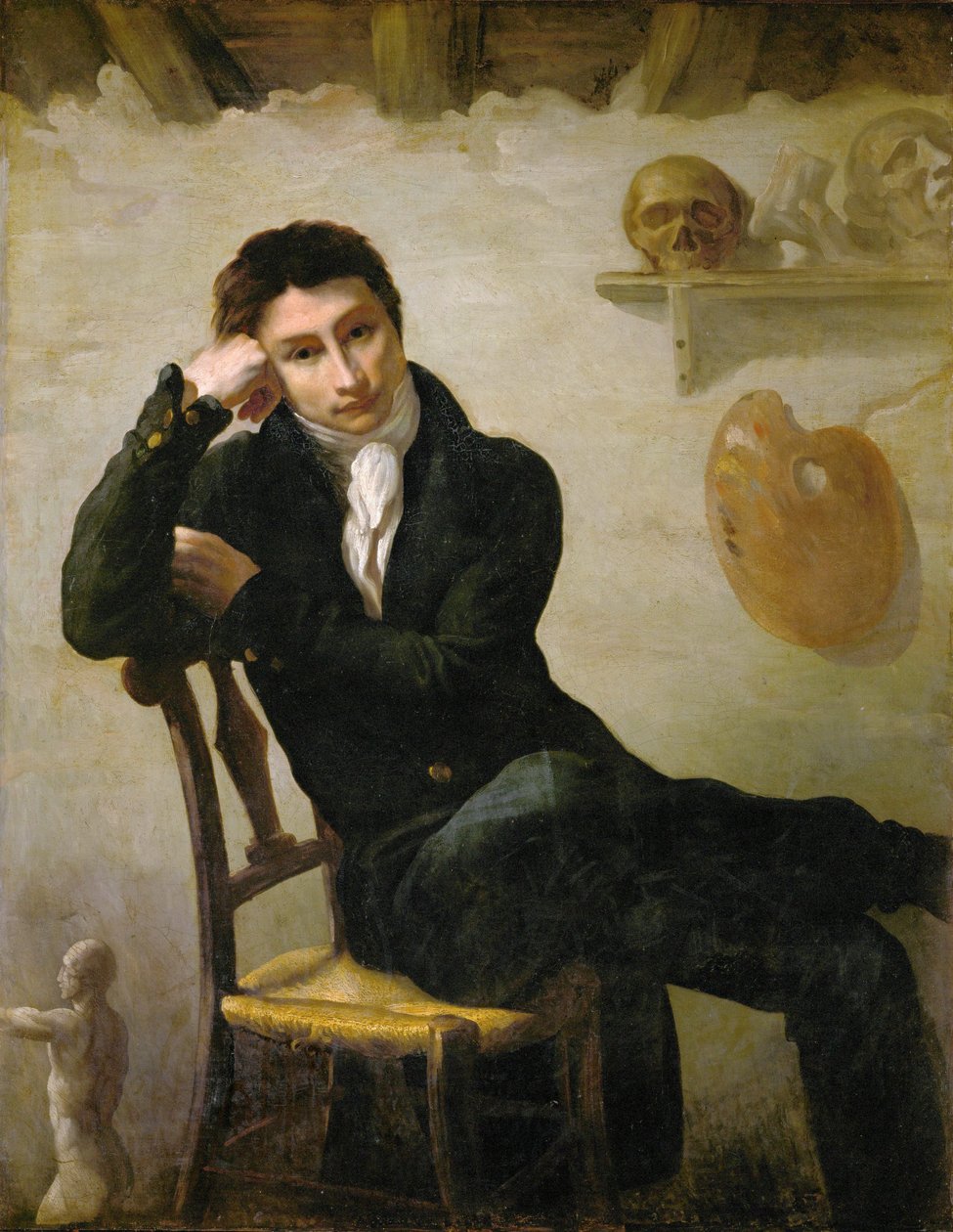 Portret van een kunstenaar in zijn atelier - Portret van ... door Theodore Gericault