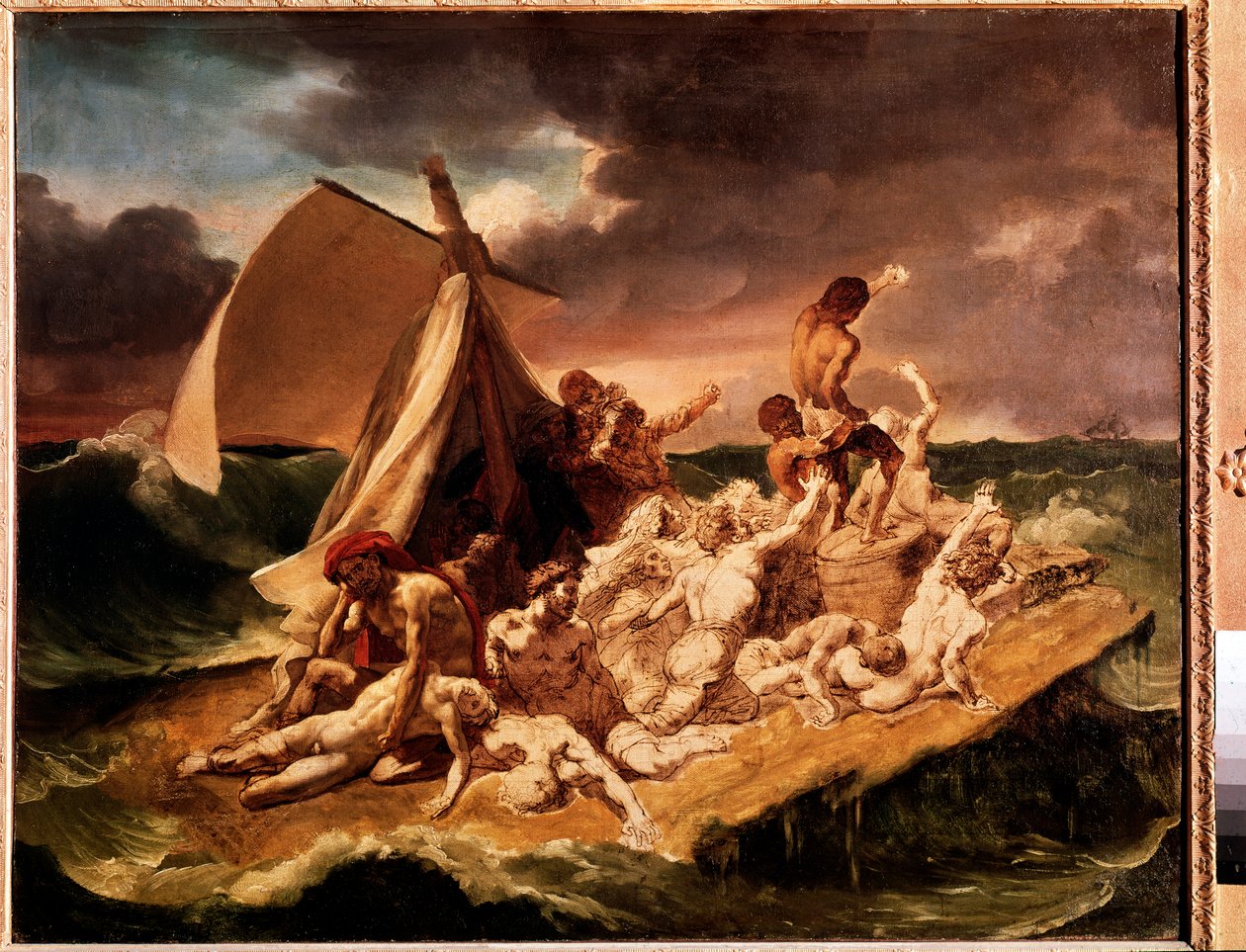 Voorbereidende studie voor het vlot van de Medusa door Theodore Gericault