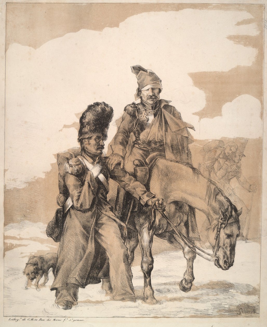 Terug uit Rusland (Return from Russia) door Theodore Gericault