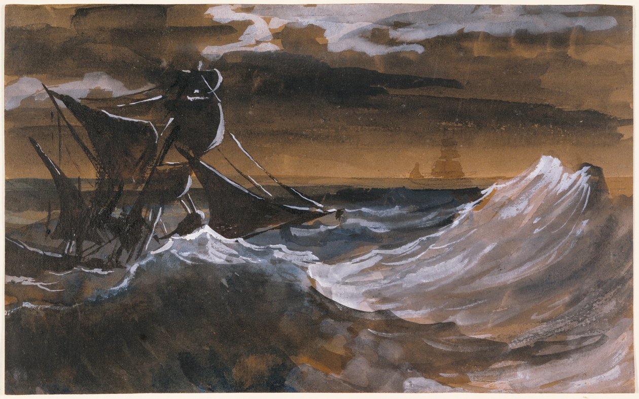 Zeilboot op zee door Theodore Gericault