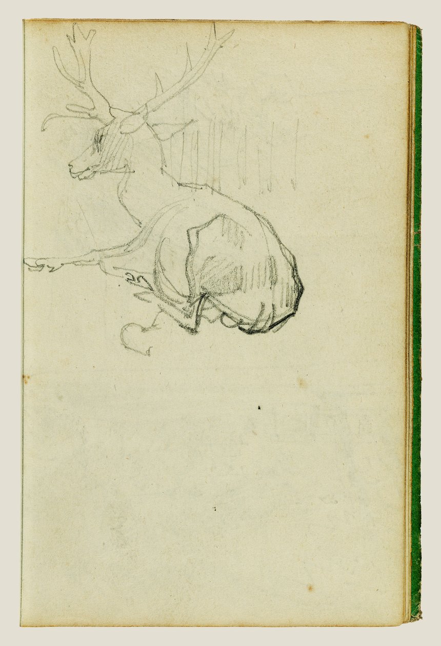 Zittend hert door Theodore Gericault