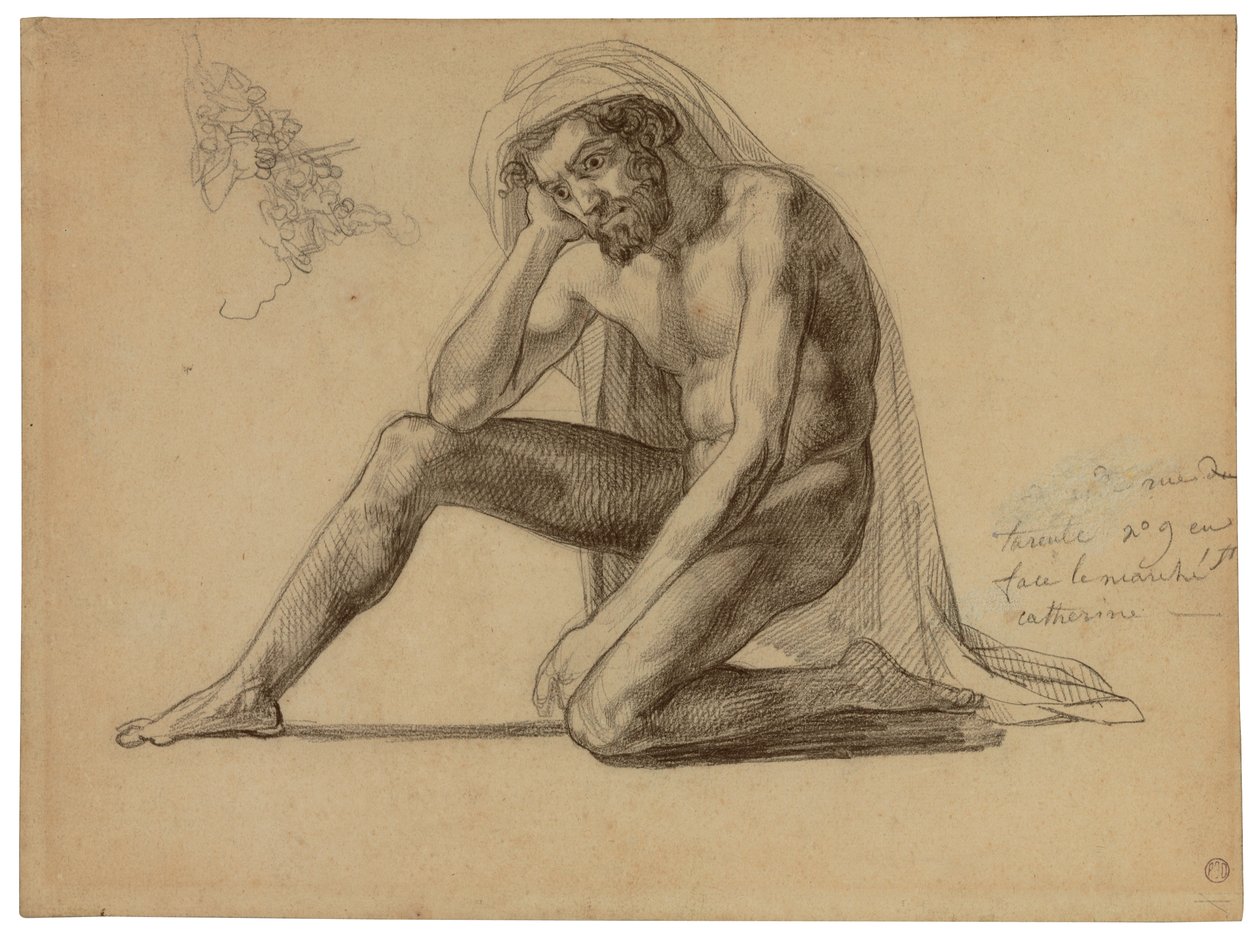 Studie voor de vader in het Vlot van de Medusa door Theodore Gericault
