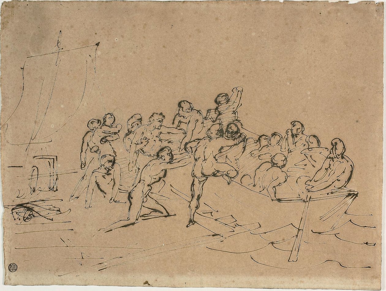 De redding van de overlevenden van het vlot van de Medusa door Theodore Gericault