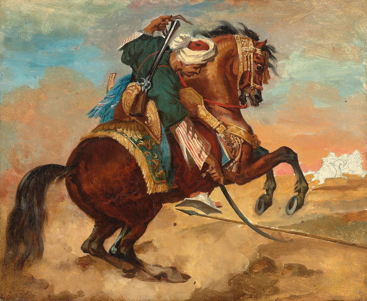 Turk op Kastanjekleurig Paard door Theodore Gericault