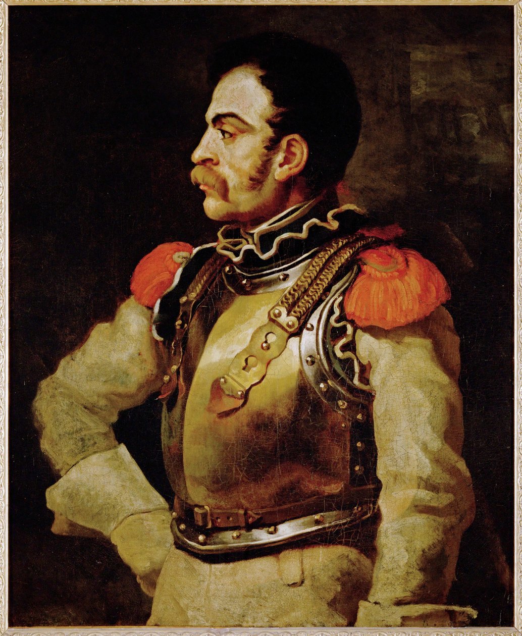 Un carabinier- een karabijnier, een Italiaanse politieagent ... door Theodore Gericault