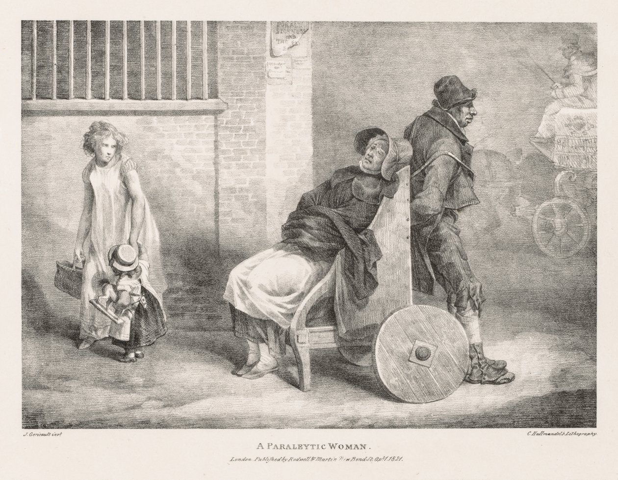 Verschillende Onderwerpen Getekend uit het Leven en op Steen: Een Verlamde Vrouw door Theodore Gericault