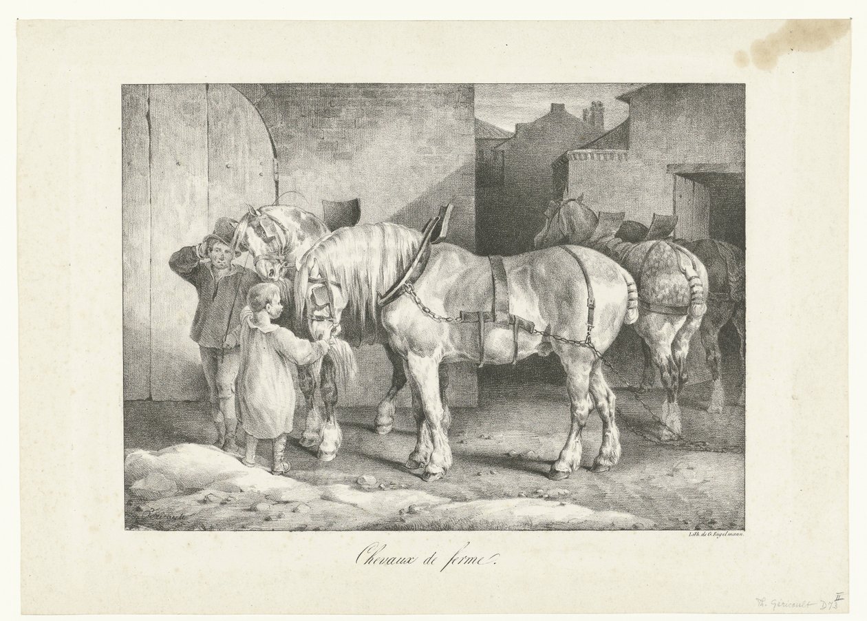 Werkpaarden door Theodore Gericault