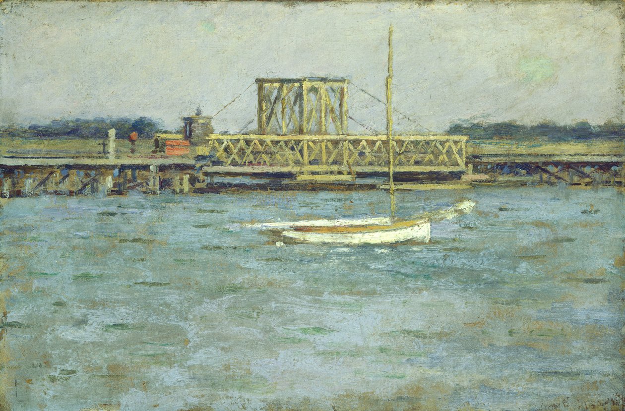 Ophaalbrug - Long Branch R. R. door Theodore Robinson