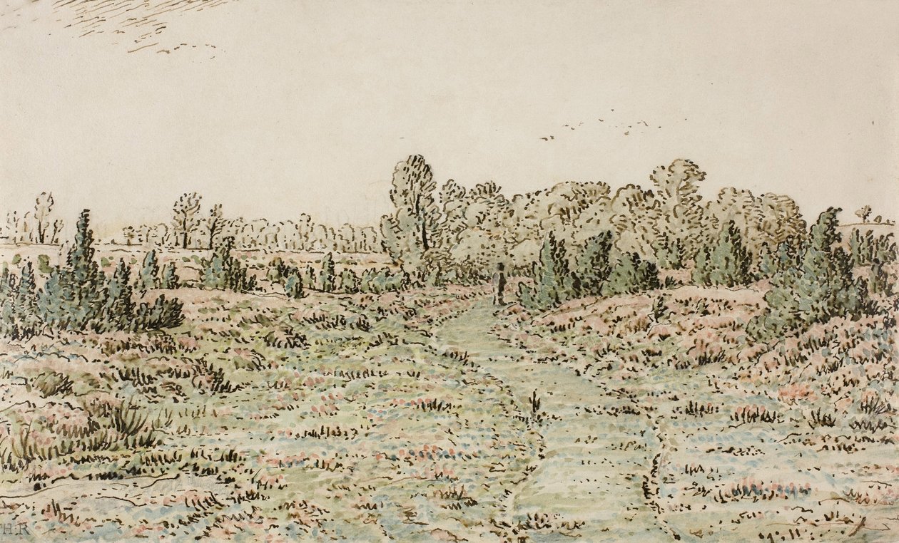 Voetpad in de Barbizonnières door Pierre Etienne Theodore Rousseau
