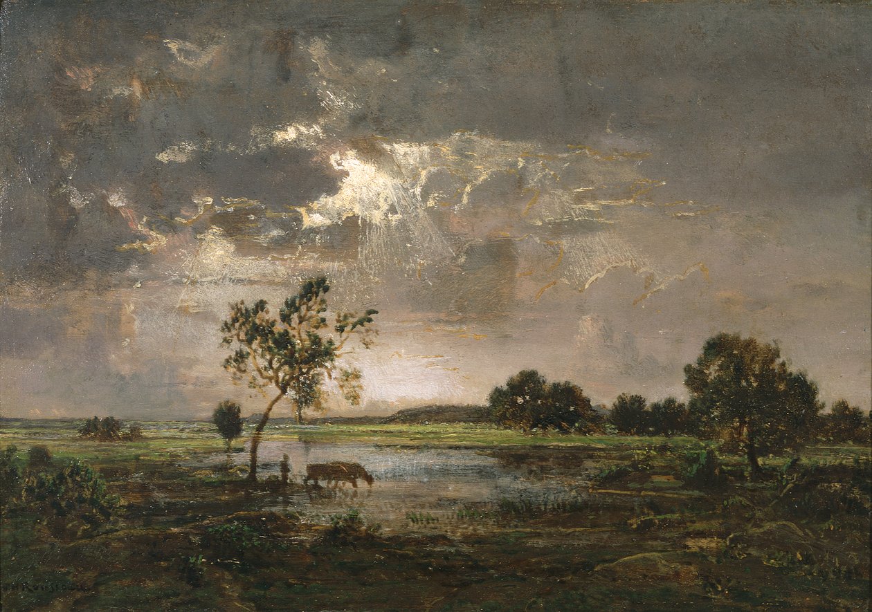 Landschap door Theodore Rousseau