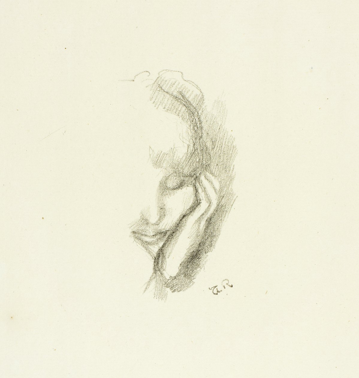 Hoofd van een vrouw leunend op haar hand door Theodore Roussel