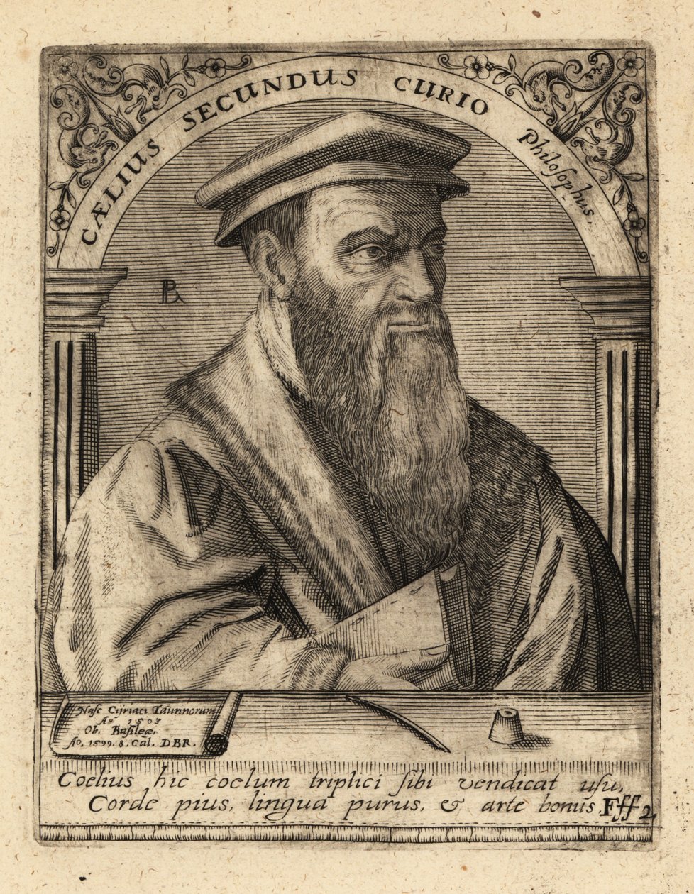 Celio Secondo Curione, Italiaanse humanist. door Theodore de Bry