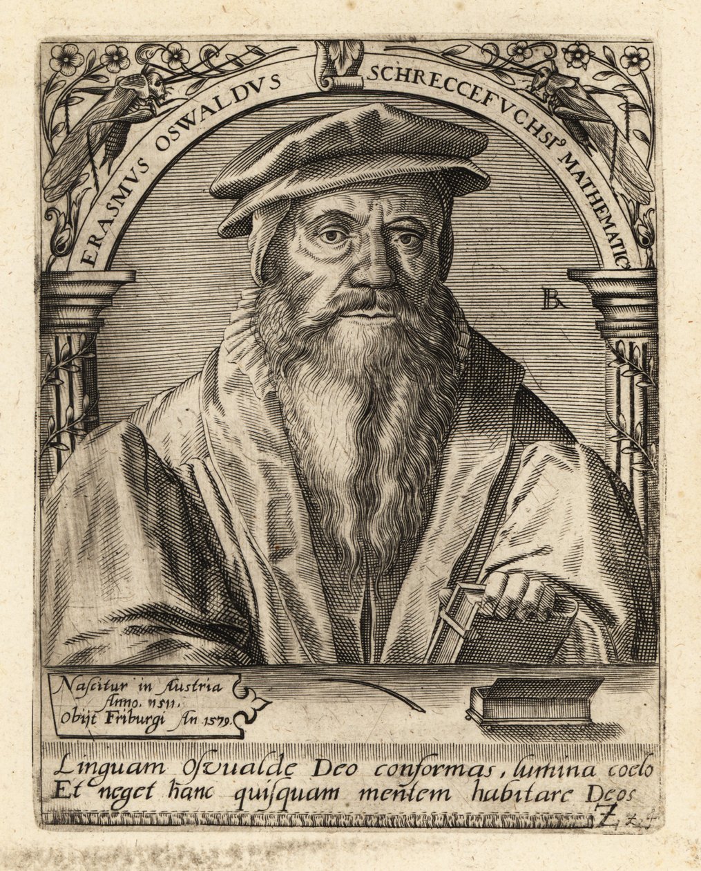 Erasmus Oswald Schreckenfuchs, Oostenrijkse humanist door Theodore de Bry