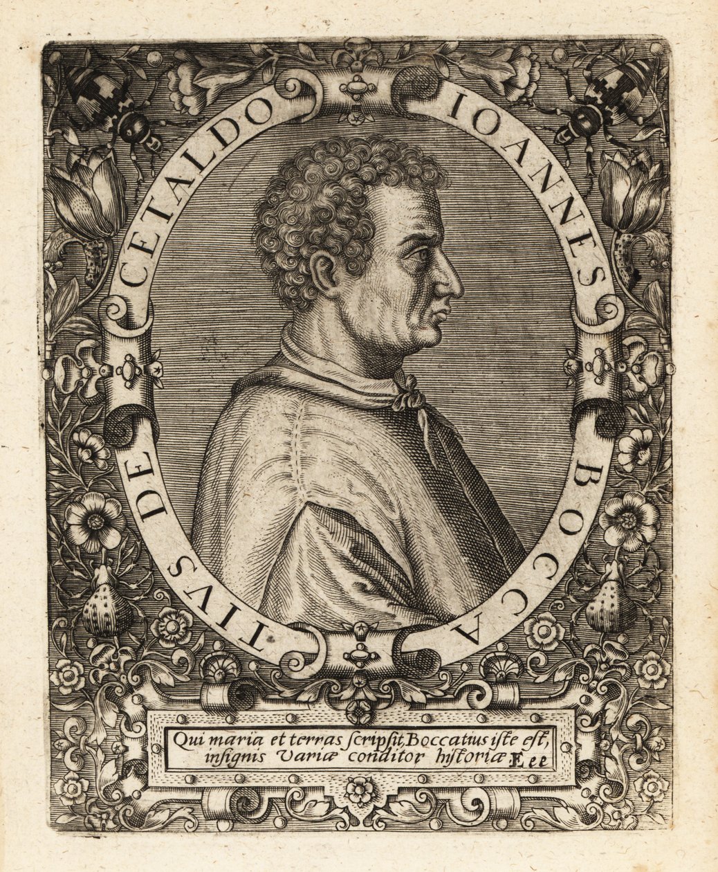 Giovanni Boccaccio, Italiaanse schrijver door Theodore de Bry