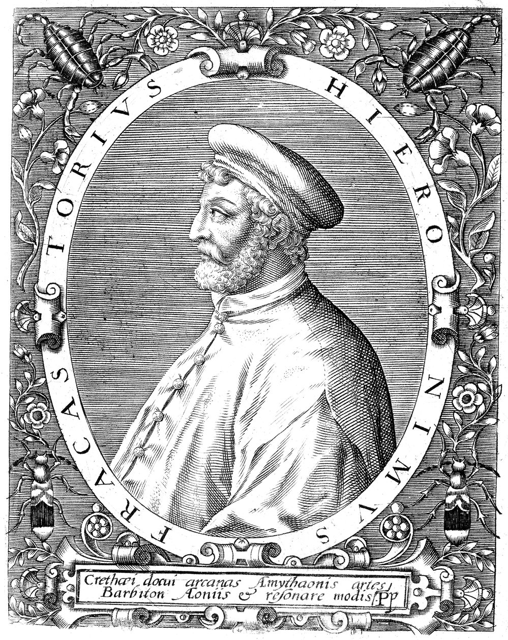 Girolamo Frascatoro, Italiaanse arts, dichter en astronoom, eind 16e eeuw door Theodore de Bry