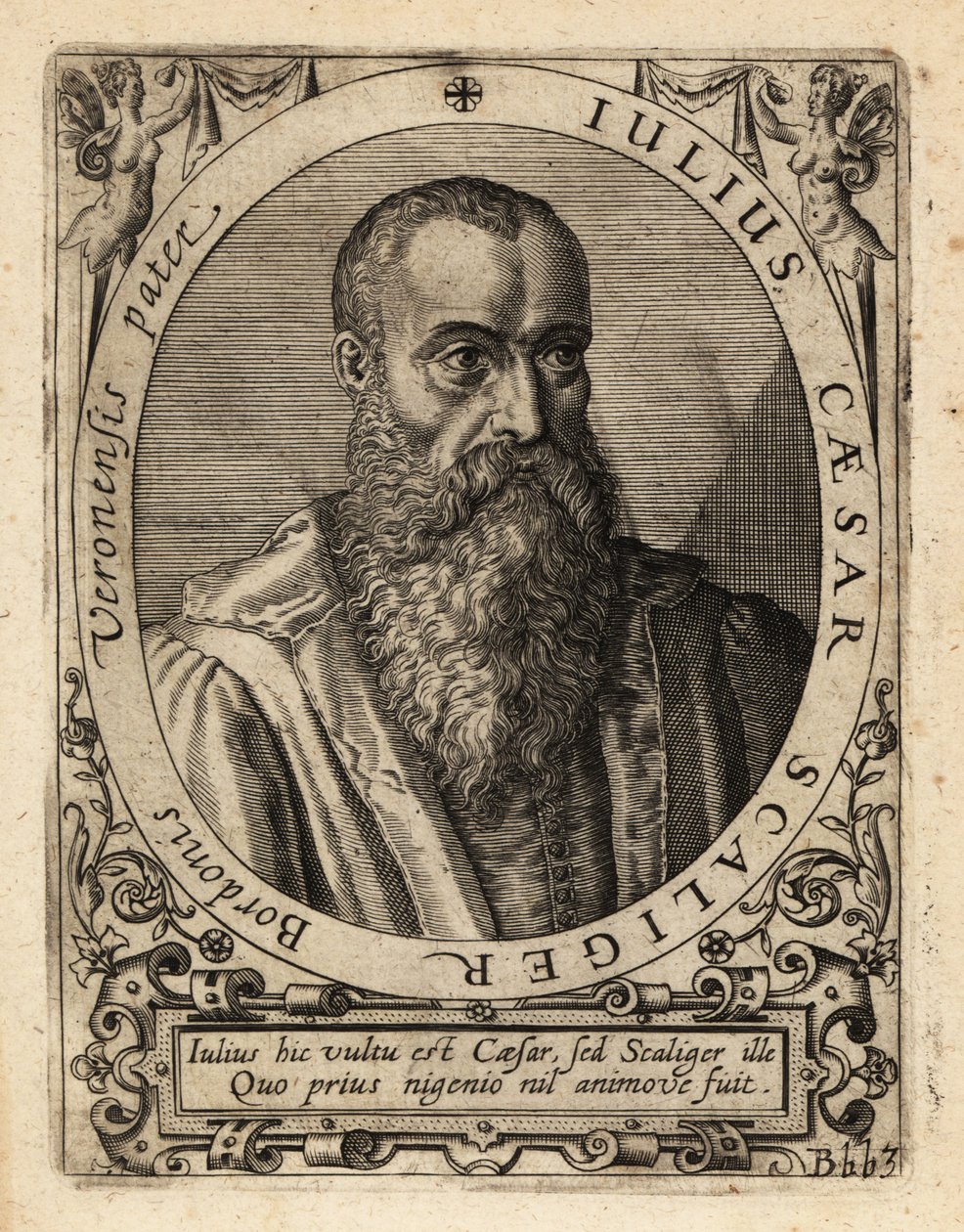 Giulio Cesare della Scala, Italiaanse geleerde. door Theodore de Bry