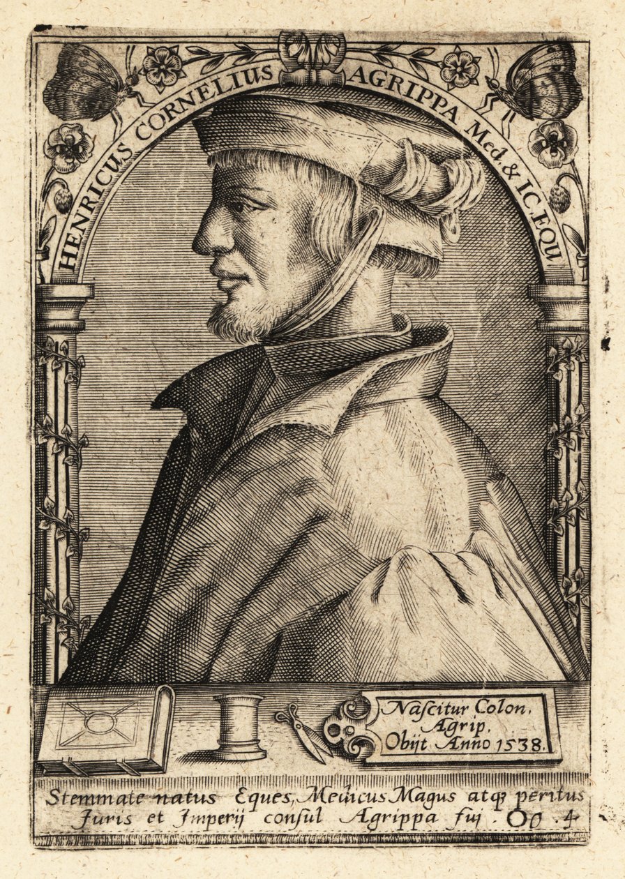 Heinrich Cornelius Agrippa von Nettesheim, Duitse polyhistor door Theodore de Bry