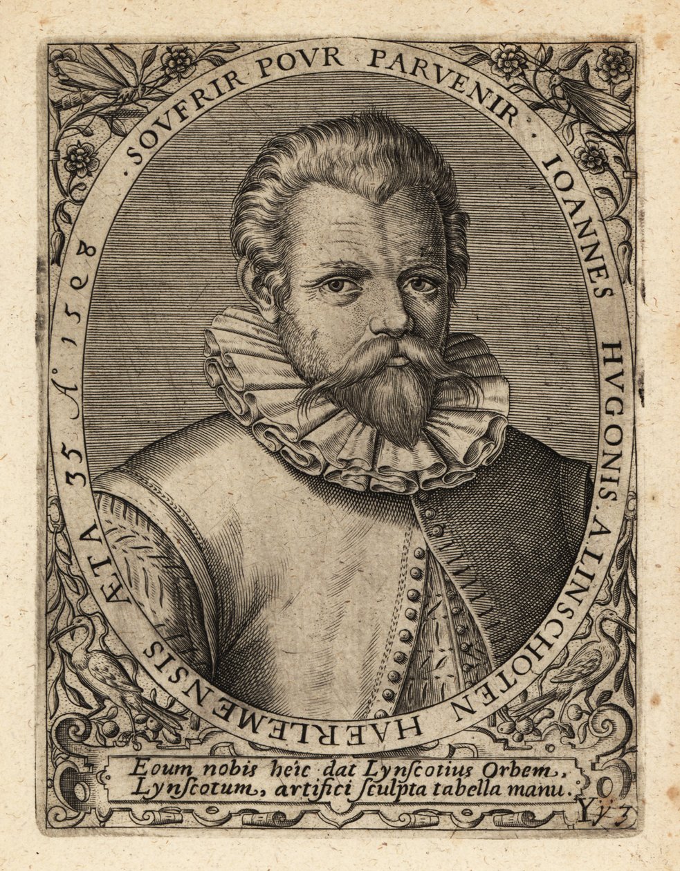 Jan Huyghen van Linschoten, Nederlandse protestantse koopman door Theodore de Bry
