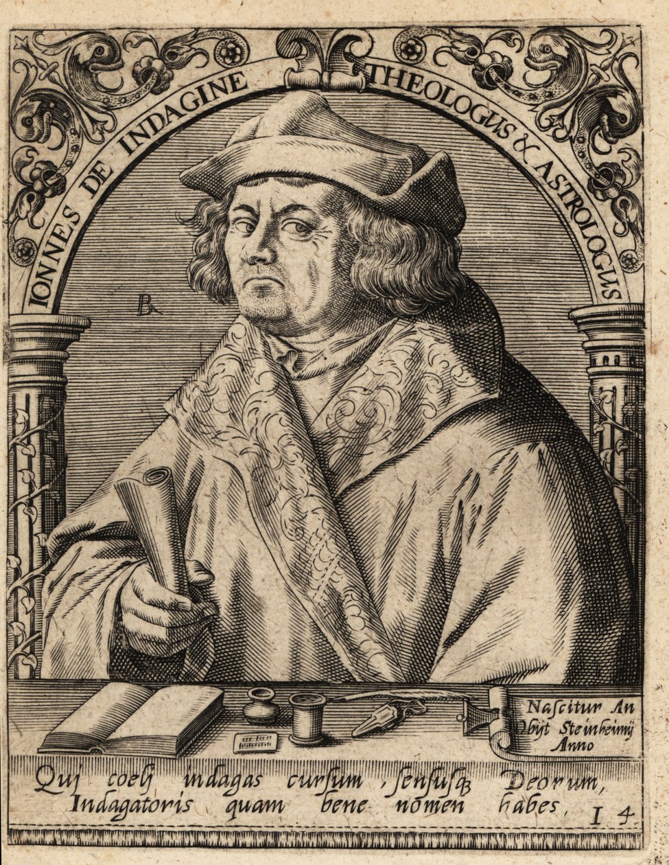 Johannes Indagine door Theodore de Bry
