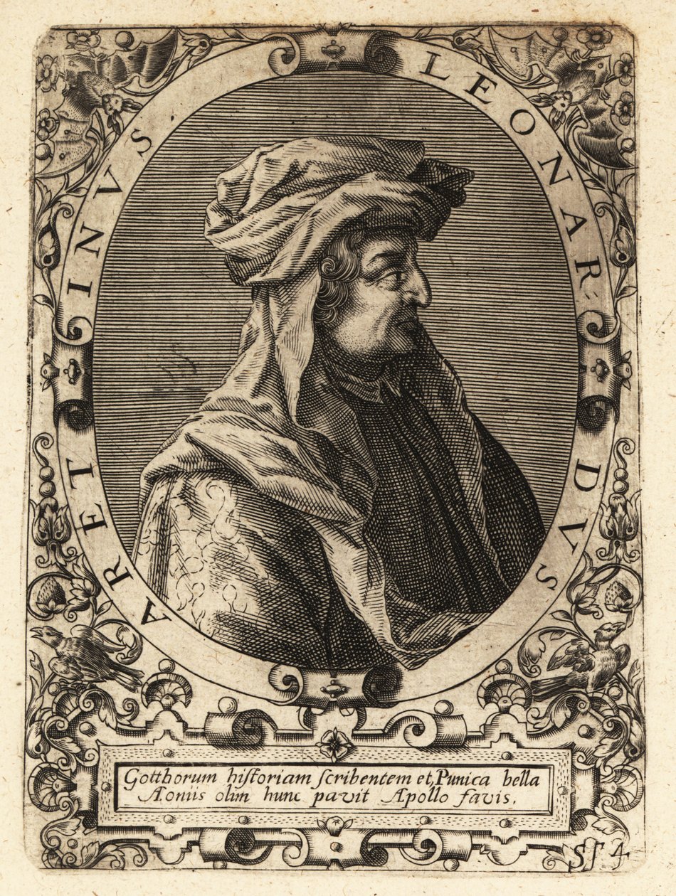 Leonardo Bruni, Italiaanse humanist, historicus en staatsman door Theodore de Bry
