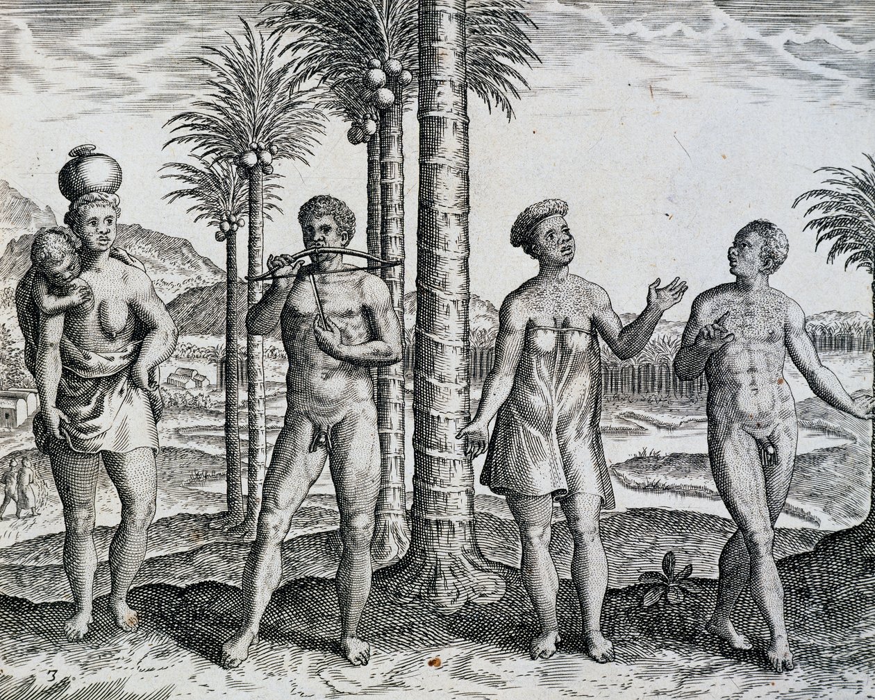Inheemse Ethiopië, uit werk India Orientalis gravure door Theodor de Bry, Afrika door Theodore de Bry