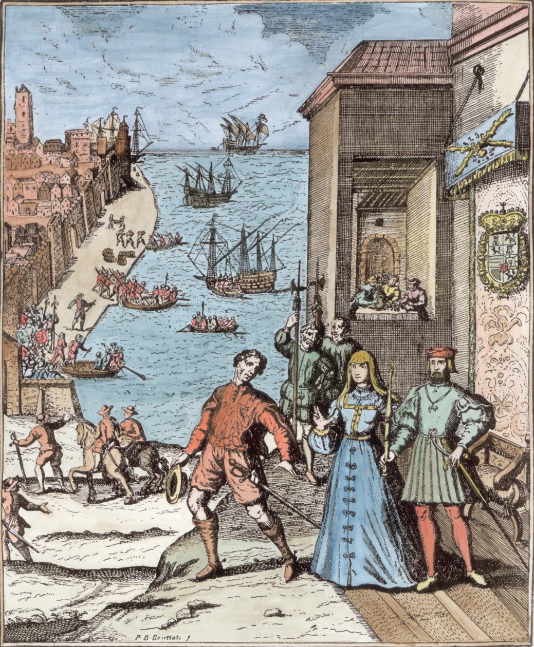 Afscheid van Columbus met Ferdinand en Isabella, uit 