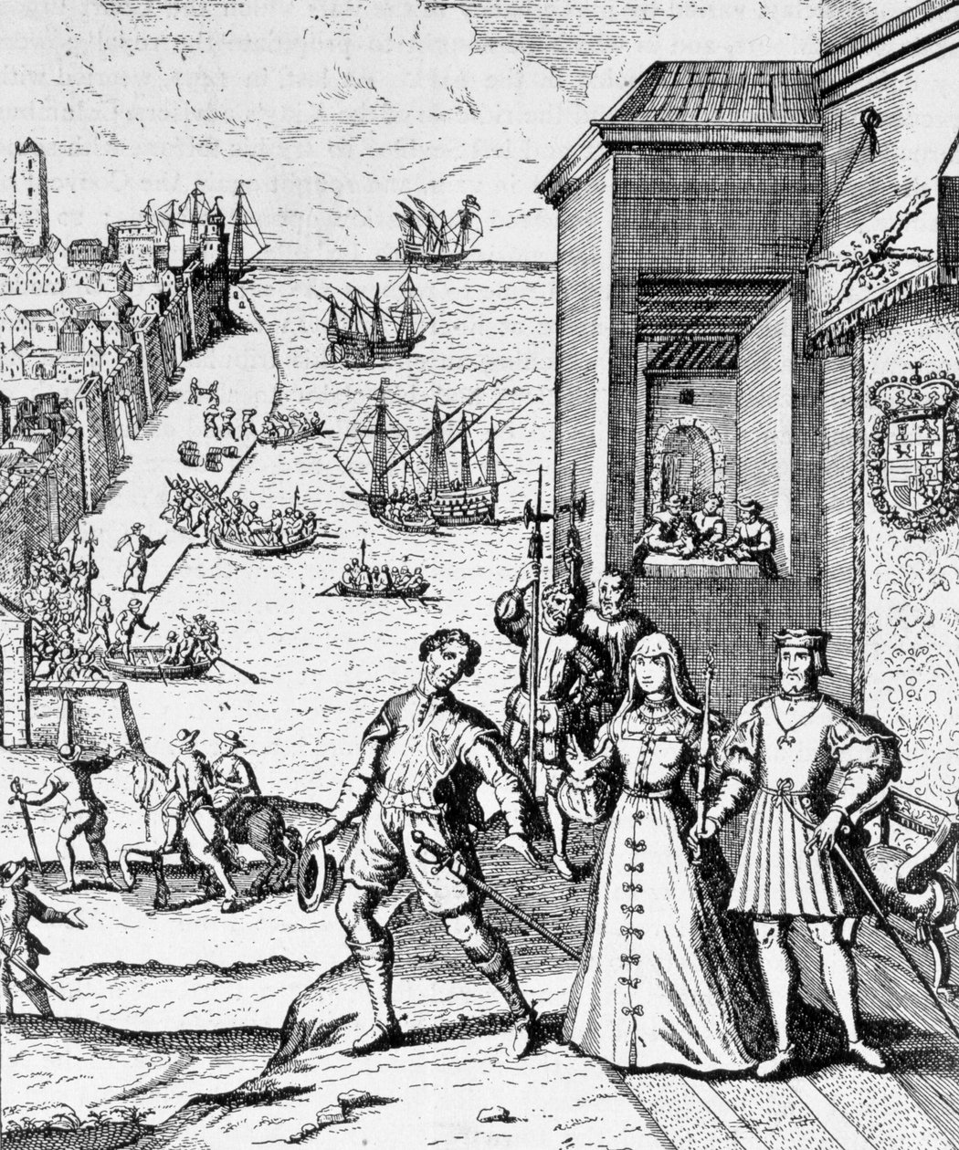 Afscheid van Columbus met Ferdinand en Isabella, uit 
