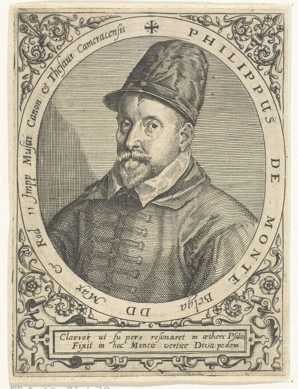 Portret van de Componist Philippe de Monte (1521-1603) door Theodore de Bry