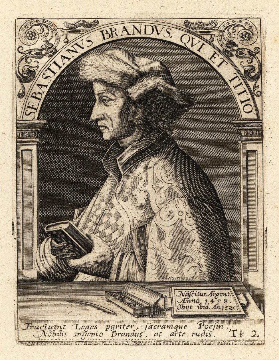 Sebastian Brant, Duitse humanist en satiricus door Theodore de Bry