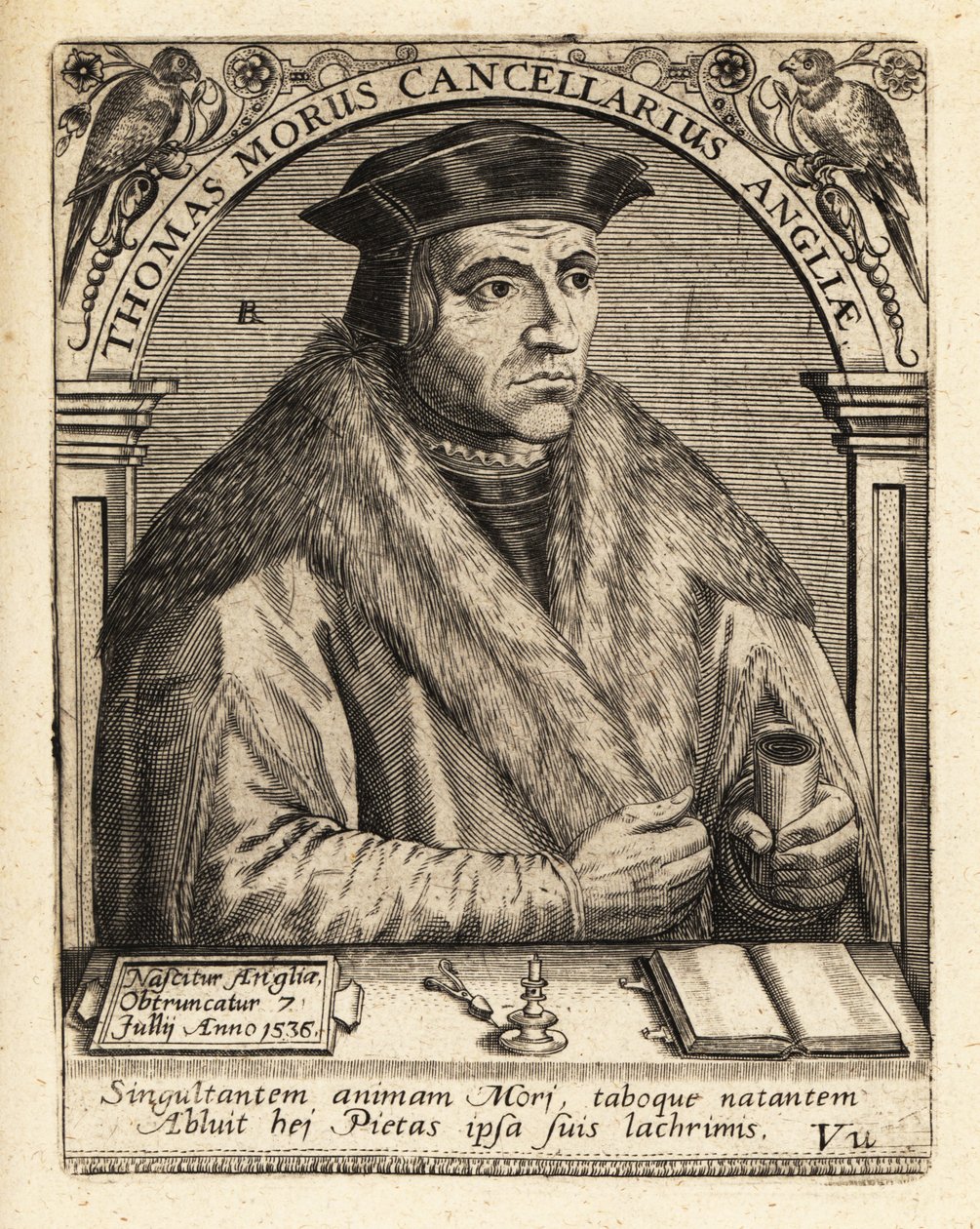 Sir Thomas More, Engelse advocaat door Theodore de Bry