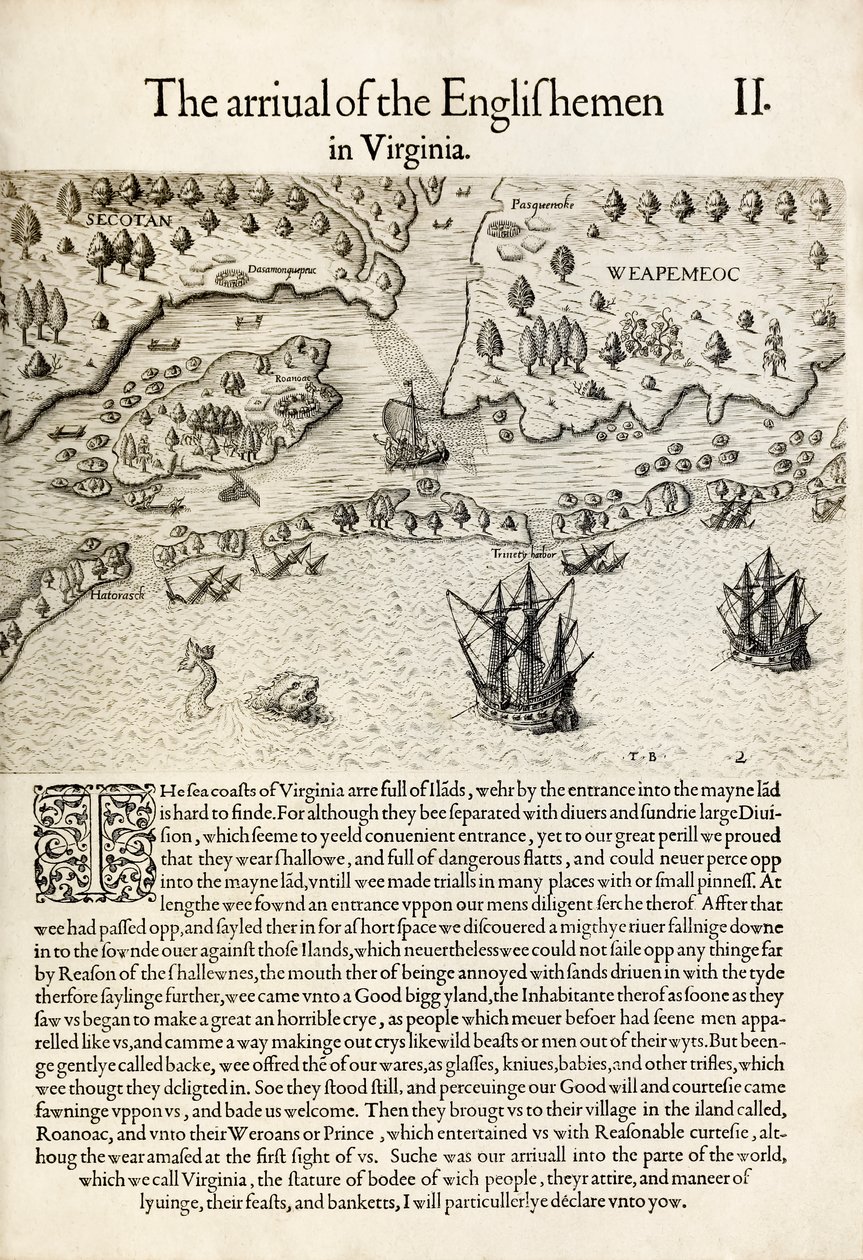 De aankomst van de Engelsen in Virginia, uit 