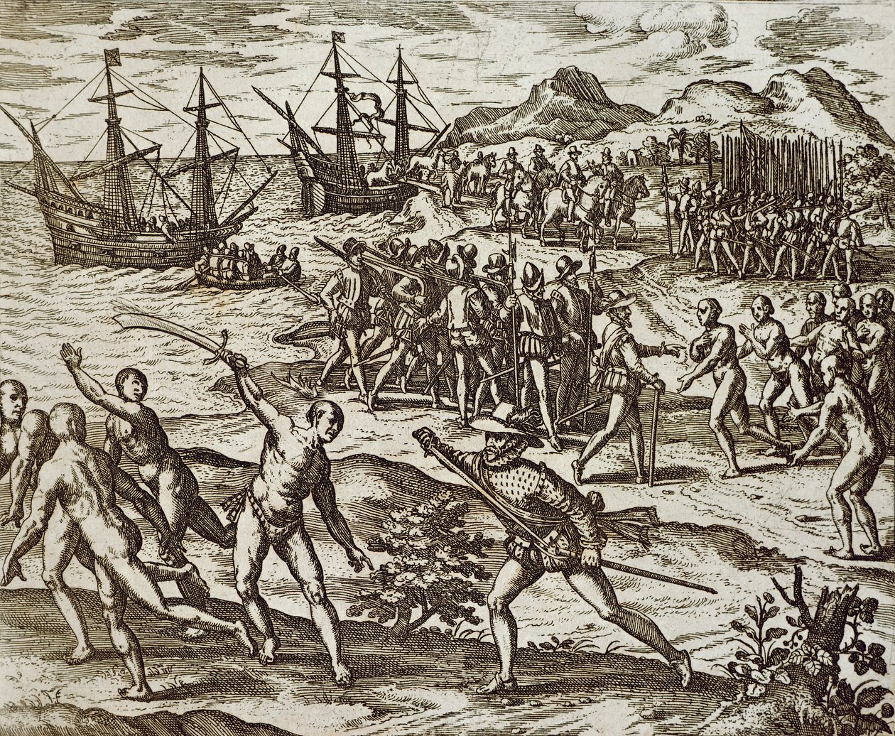 De Spanjaarden in Amerika door Theodore de Bry