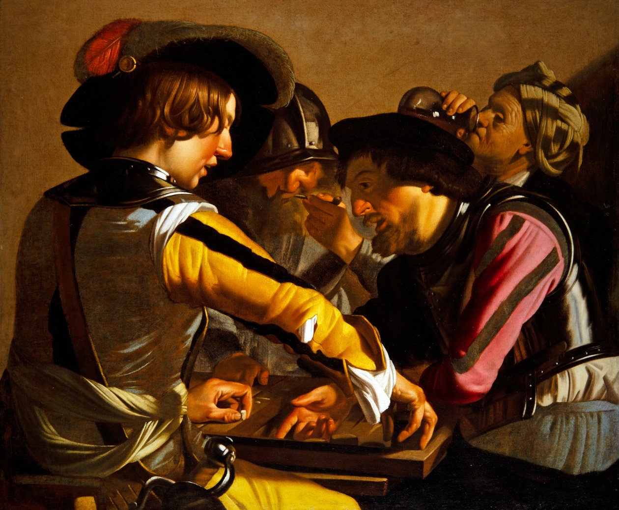 De backgammonspelers door Theodore van called Dirk Baburen